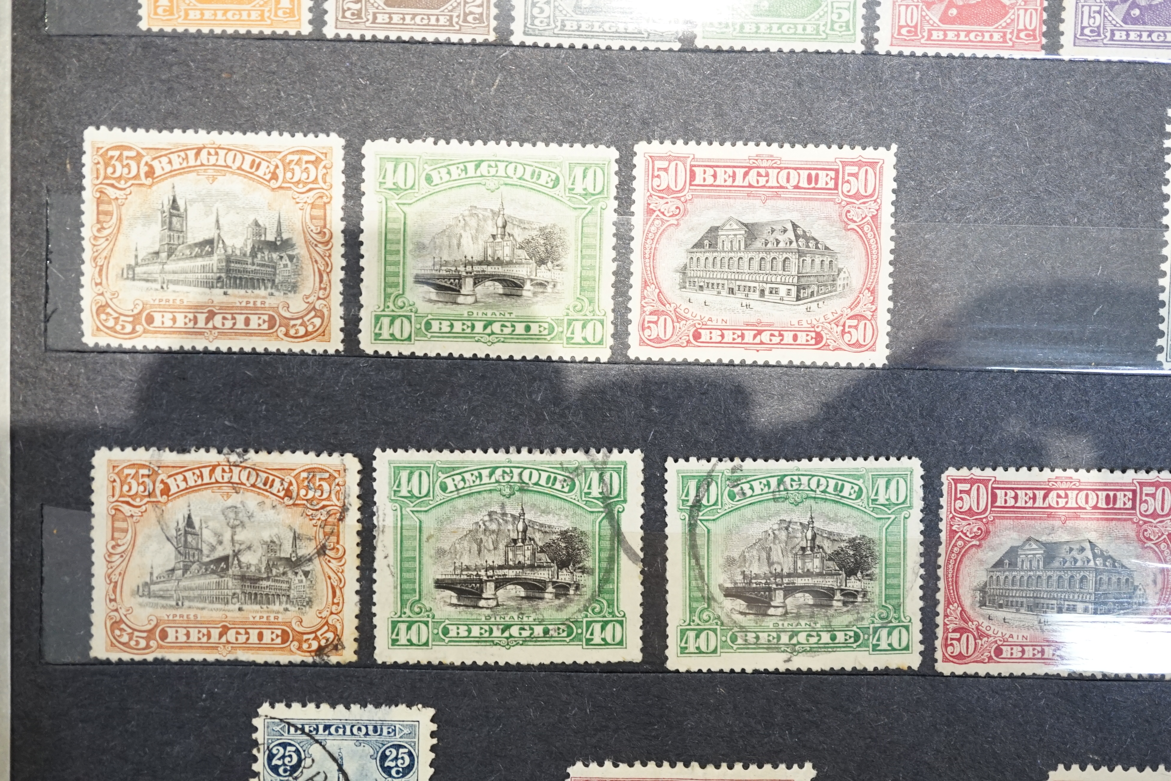 Two albums of assorted stamps including British covers, Belgium, etc.